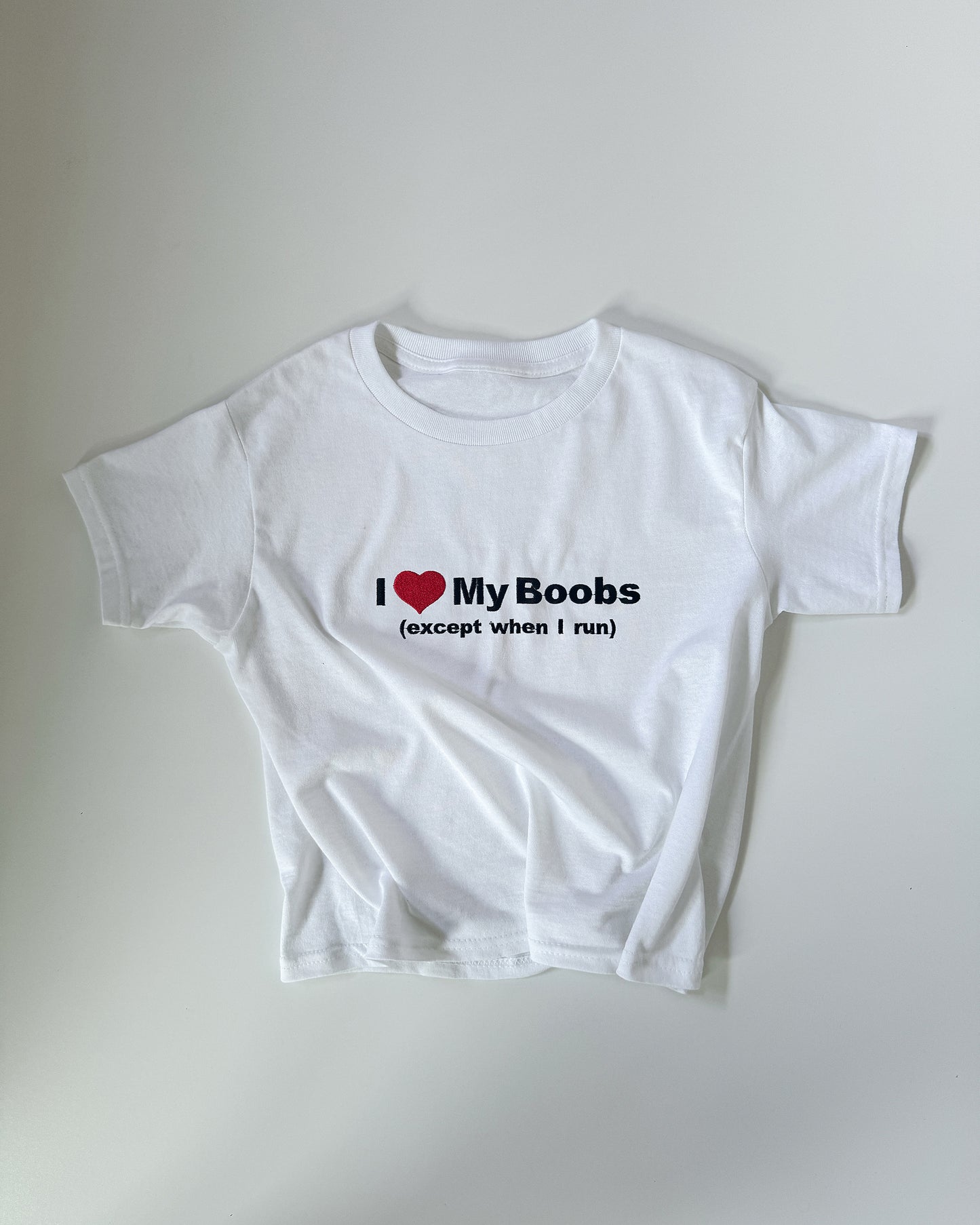 'I Love My Boobs, Except When I Run' 90s Y2K T-Shirt