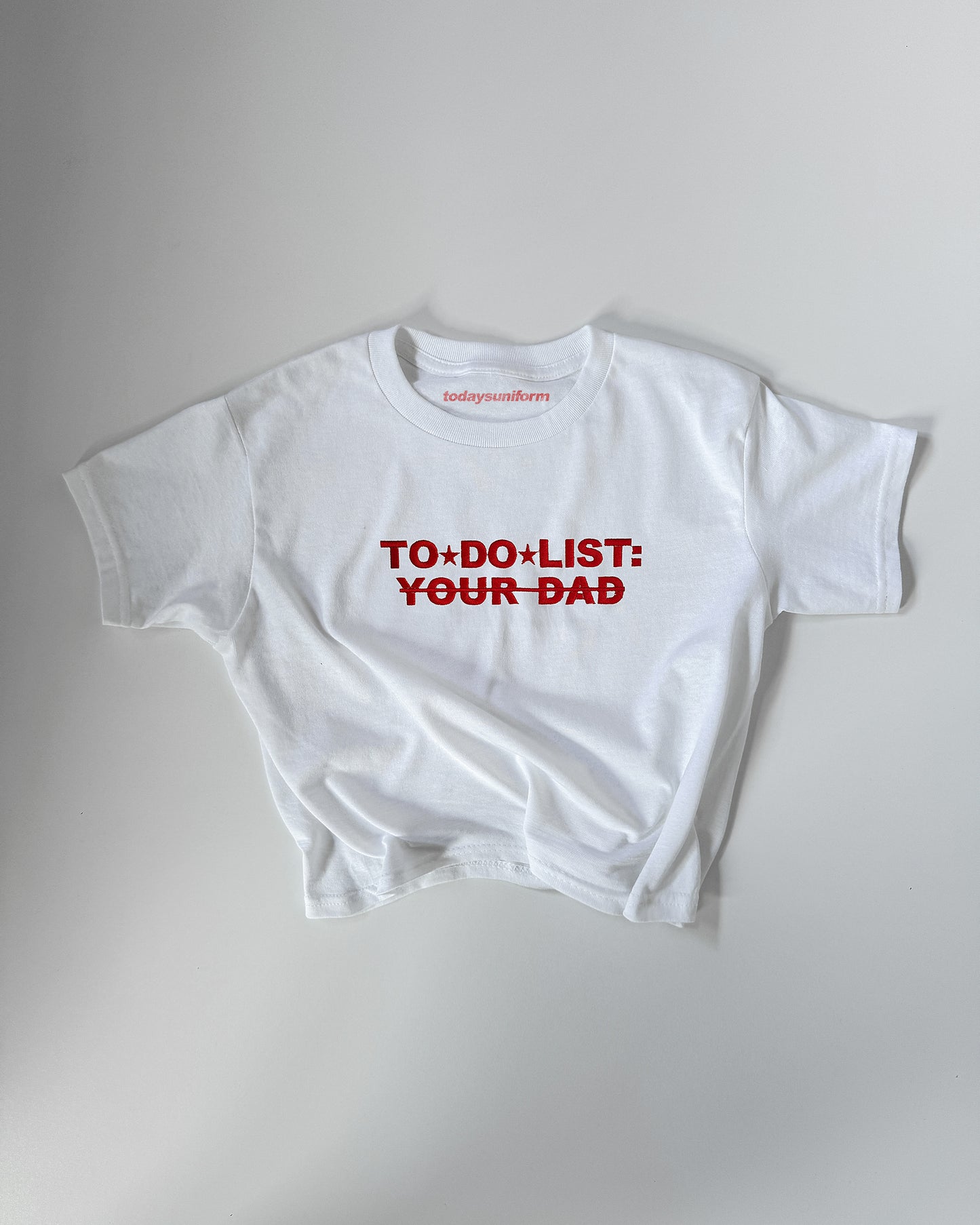 Embroidered 'TO DO LIST:YOUR DAD' 90s Y2K T-Shirt