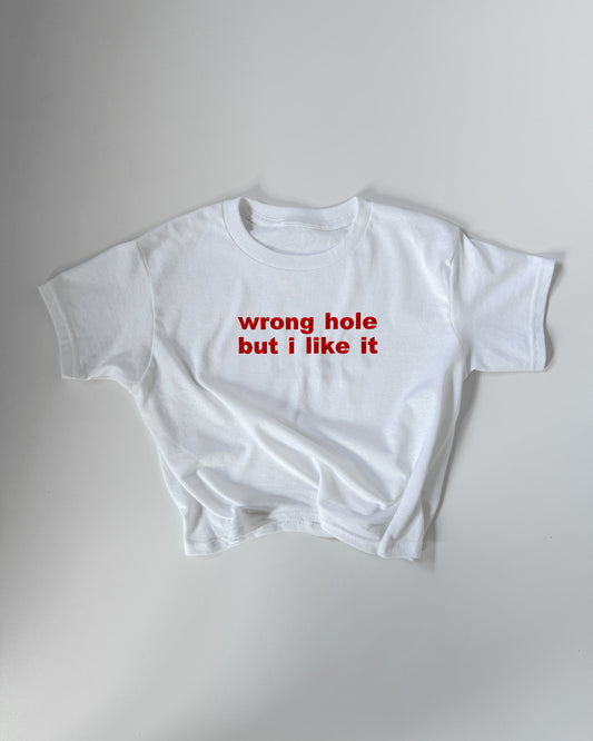 'WRONG HOLE BUT I LIKE IT' 90s Y2K T-Shirt