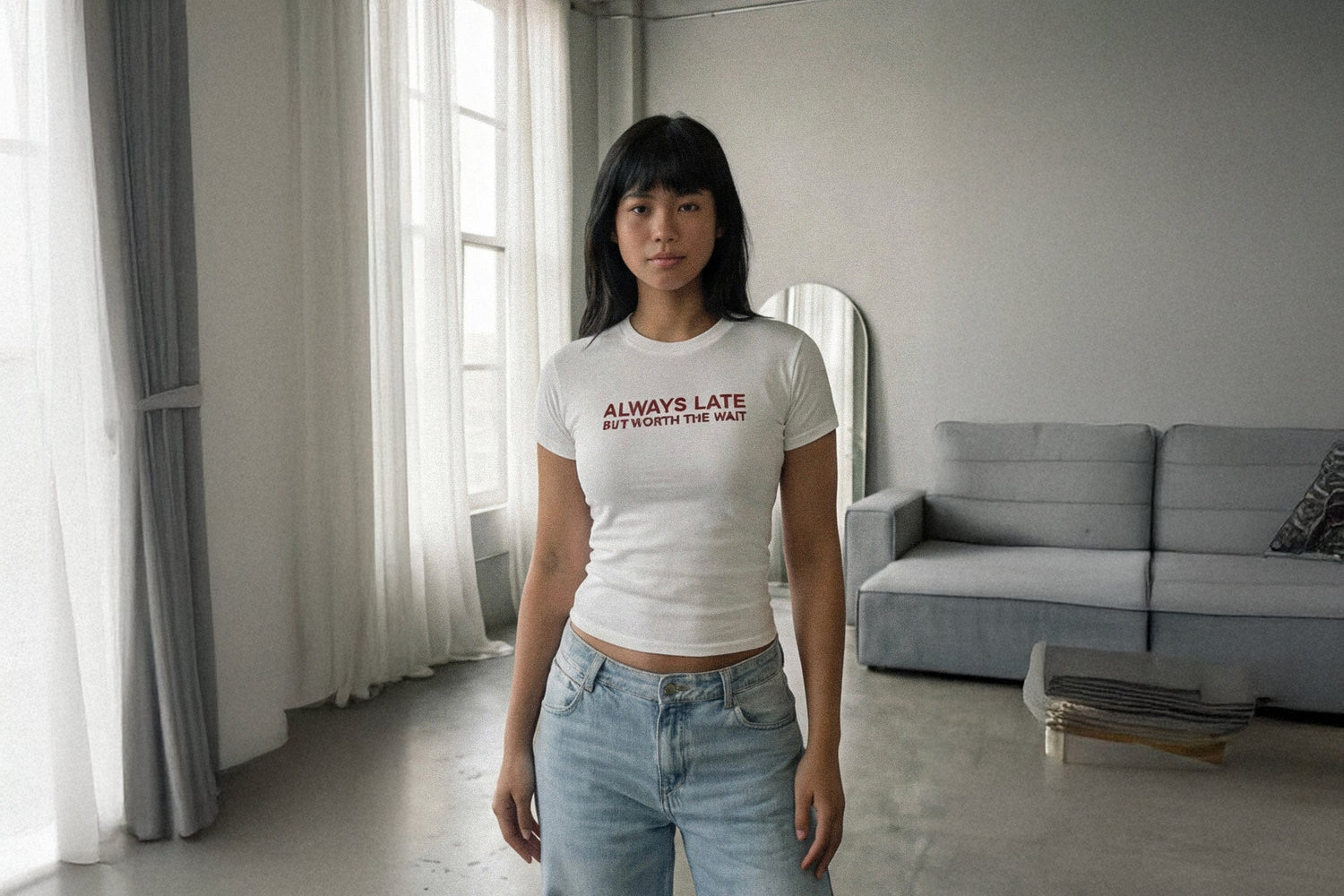 Embroidered Slogan Tees