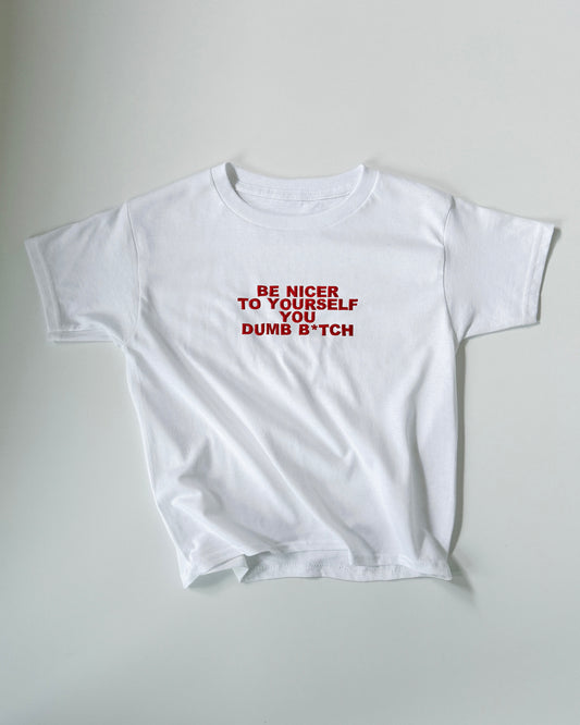 Embroidered 'Be Nicer To Yourself' 90s Y2K T-Shirt