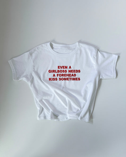 Embroidered 'Even A Girboss Needs A Forehead Kiss Sometimes' 90s Y2K T-Shirt