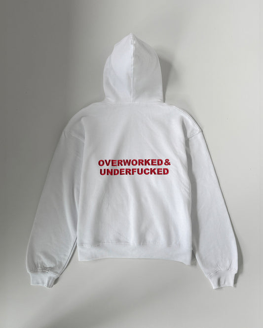 Fully Embroidered ‘Overworked & Underfucked’ Y2K Boxy Oversized Hoodie