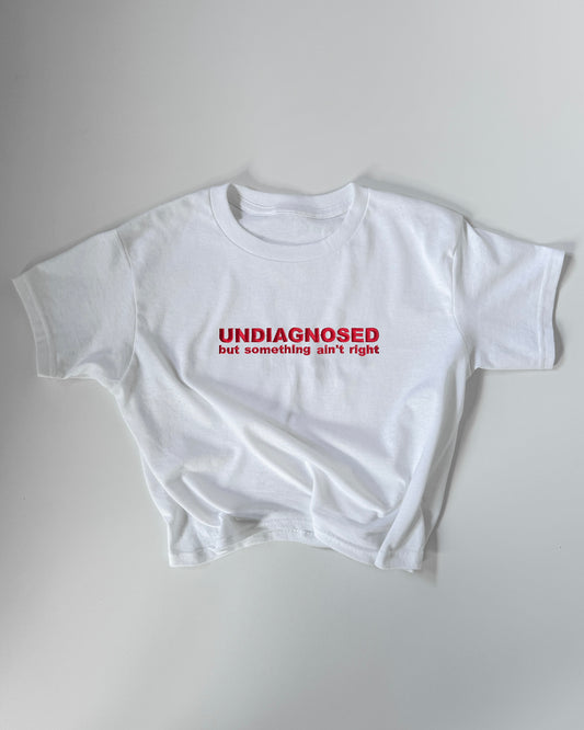 Embroidered 'Undiagnosed But Something Ain’t Right' 90s Y2K T-Shirt