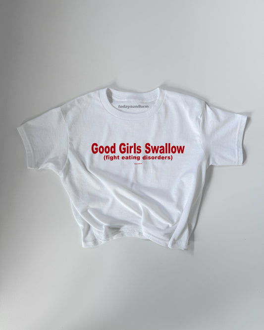 'Good Girls Swallow' 90s Y2K T-Shirt