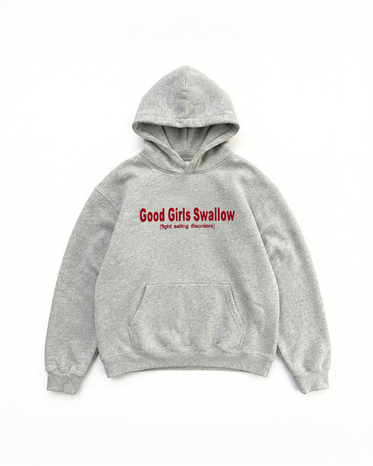 Embroidered 'Good Girls Swallow' 90s Hoodie