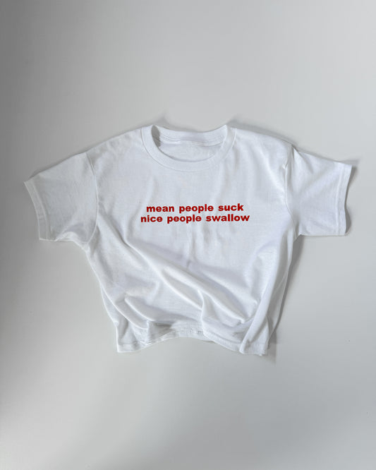 Embroidered 'Mean People Suck' 90s Y2K T-Shirt