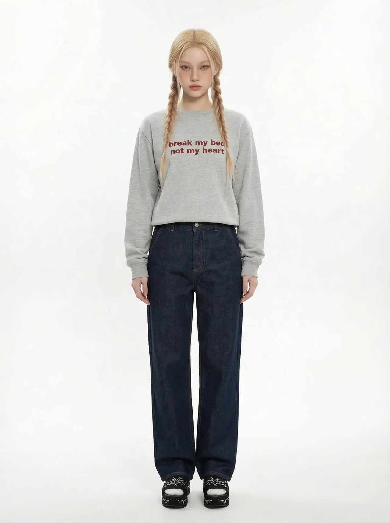 Embroidered 'Overworked & Underfucked' 90s Sweatshirt