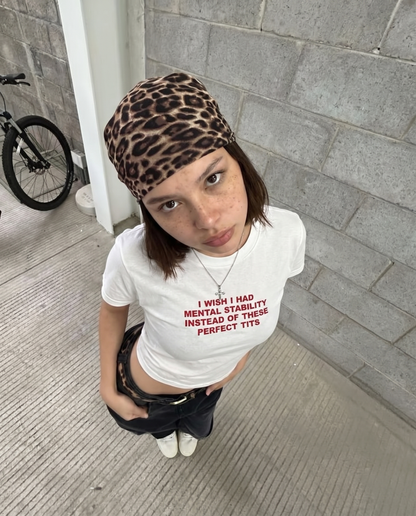 'I Wish I Had Mental Stability Instead Of These Perfect Tits' 90s Y2K T-Shirt