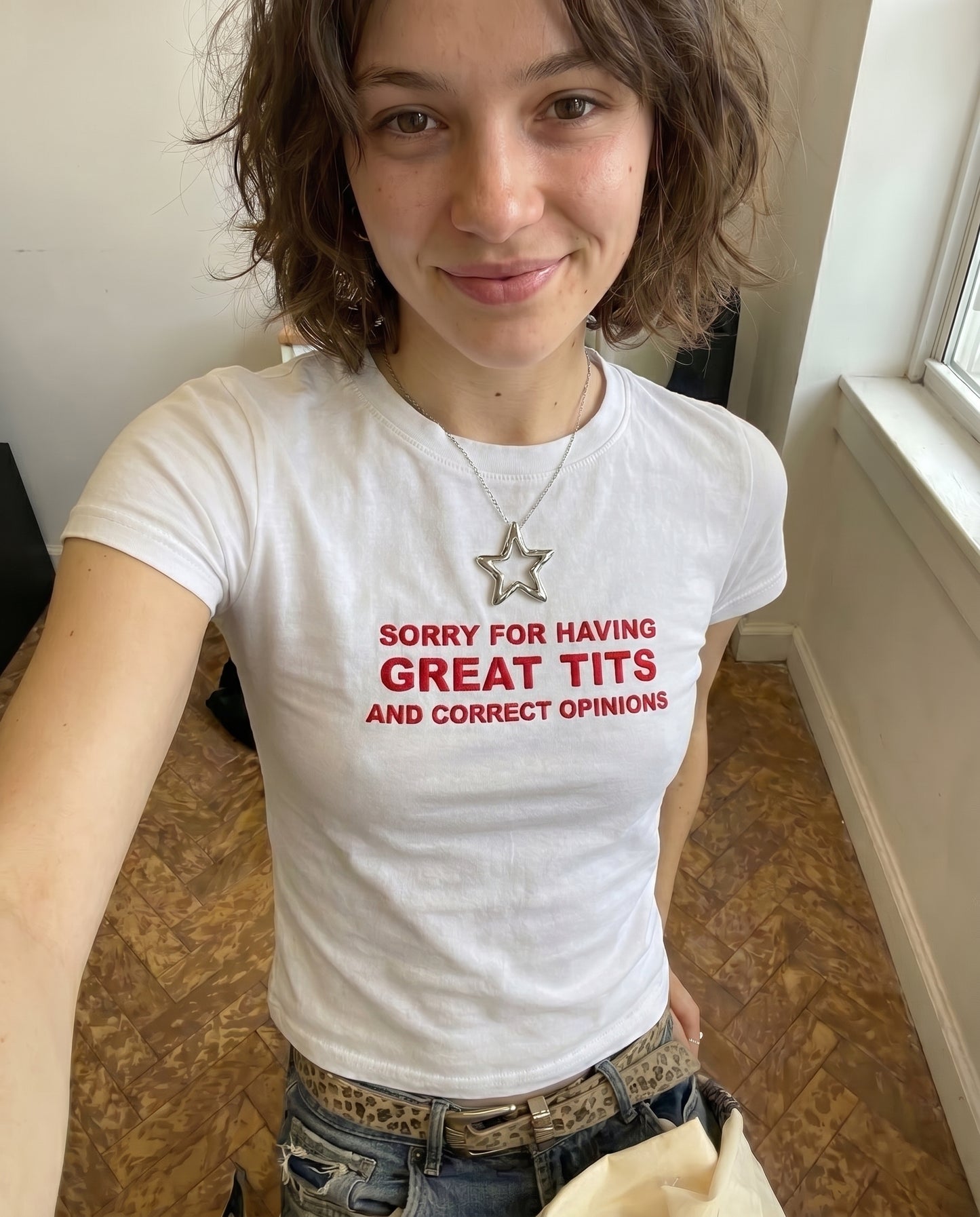 'Sorry For Having Great Tits And Correct Opinions’ 90s Y2K T-Shirt