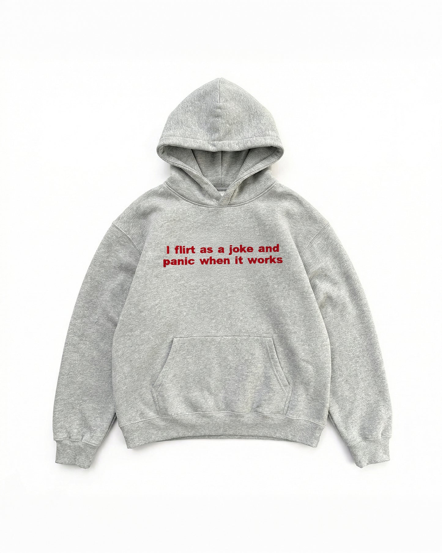Embroidered 'I Flirt As A Joke And Panic When It Works' 90s Hoodie