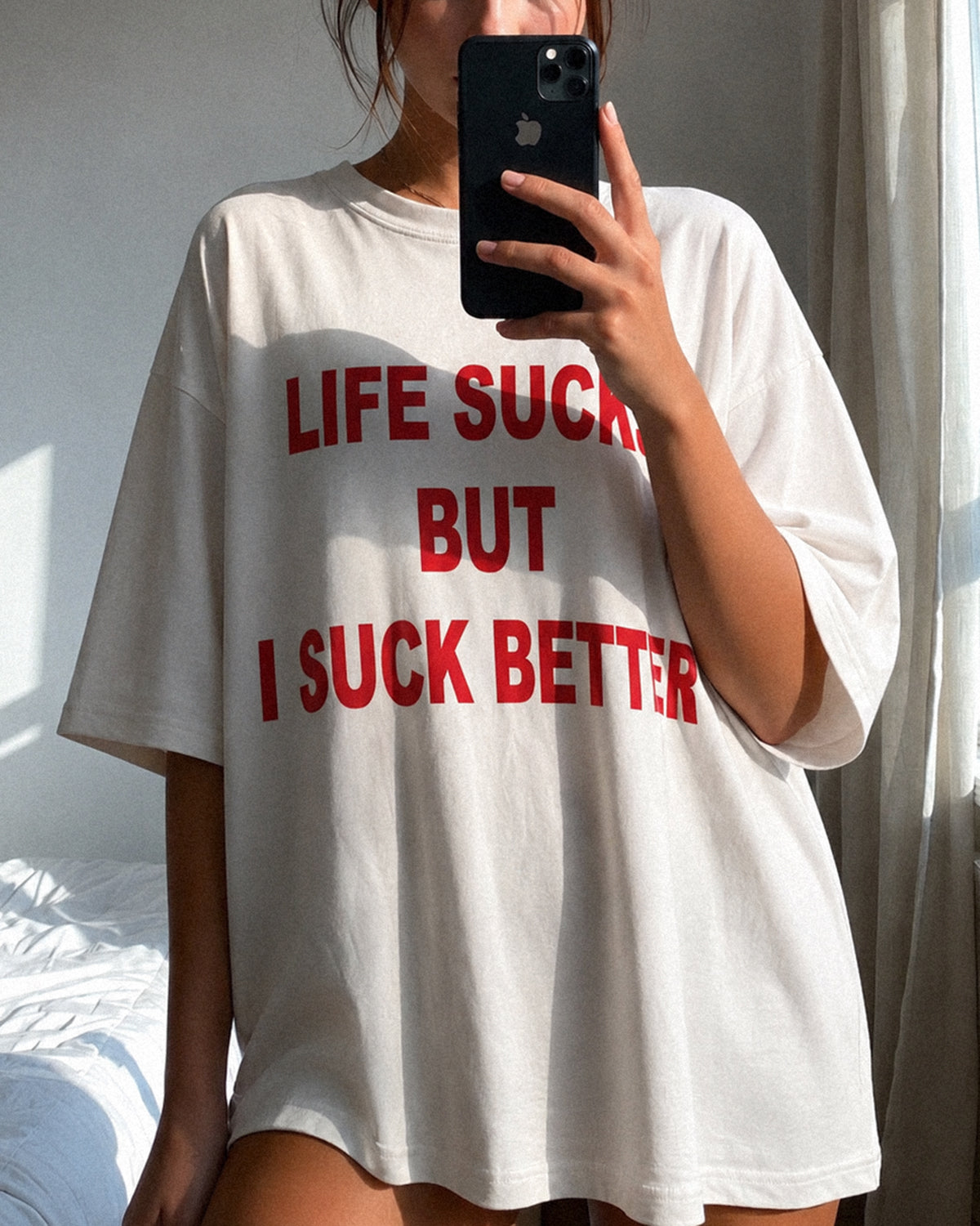 'Life Sucks But I Suck Better' 90s Y2K T-Shirt