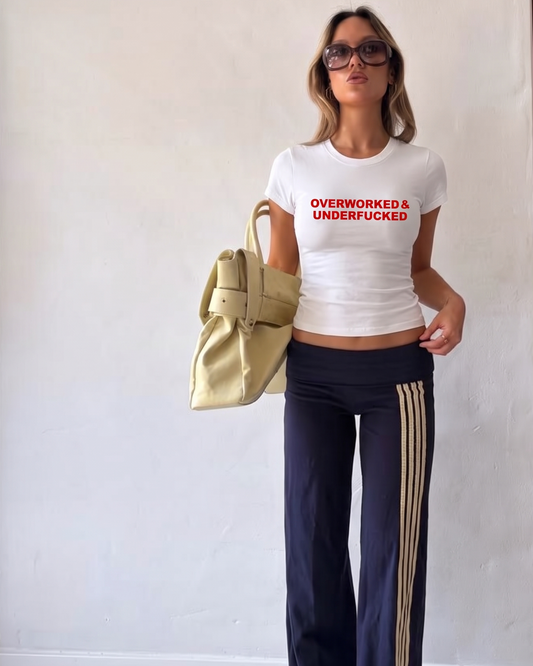 'Overworked' 90s Y2K T-Shirt