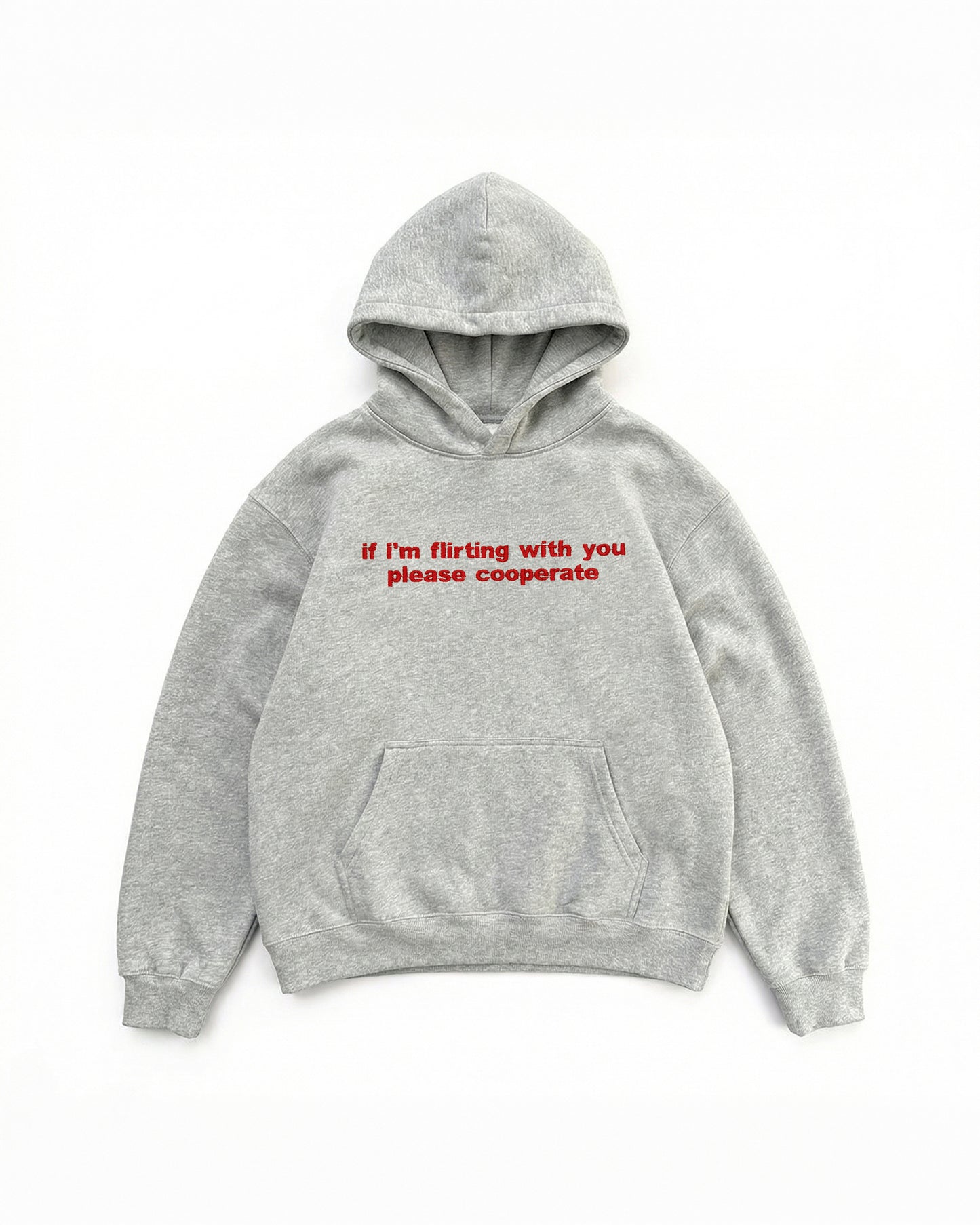 Embroidered 'If I'm Flirting With You Please Cooperate' 90s Hoodie