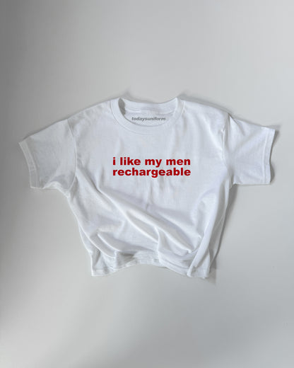 I Like My Men Rechargeable Y2K T-Shirt