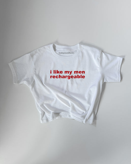 I Like My Men Rechargeable Y2K T-Shirt