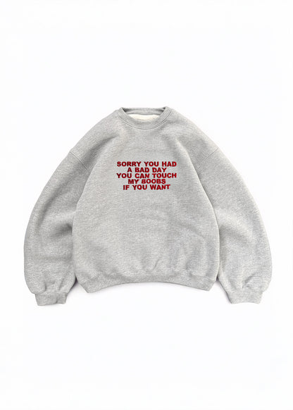 Embroidered 'Sorry You Had A Bad Day' 90s Y2K T-Shirt