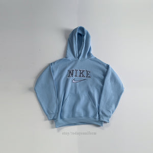 Open image in slideshow, Vintage Style 90s Baby Blue Spellout Hoodie

